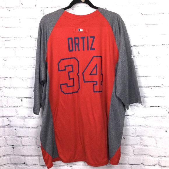 Majestic Authentic Baseball Thermal Base Warm Up Boston Red Socks Ortiz 2XL - Picture 8 of 13